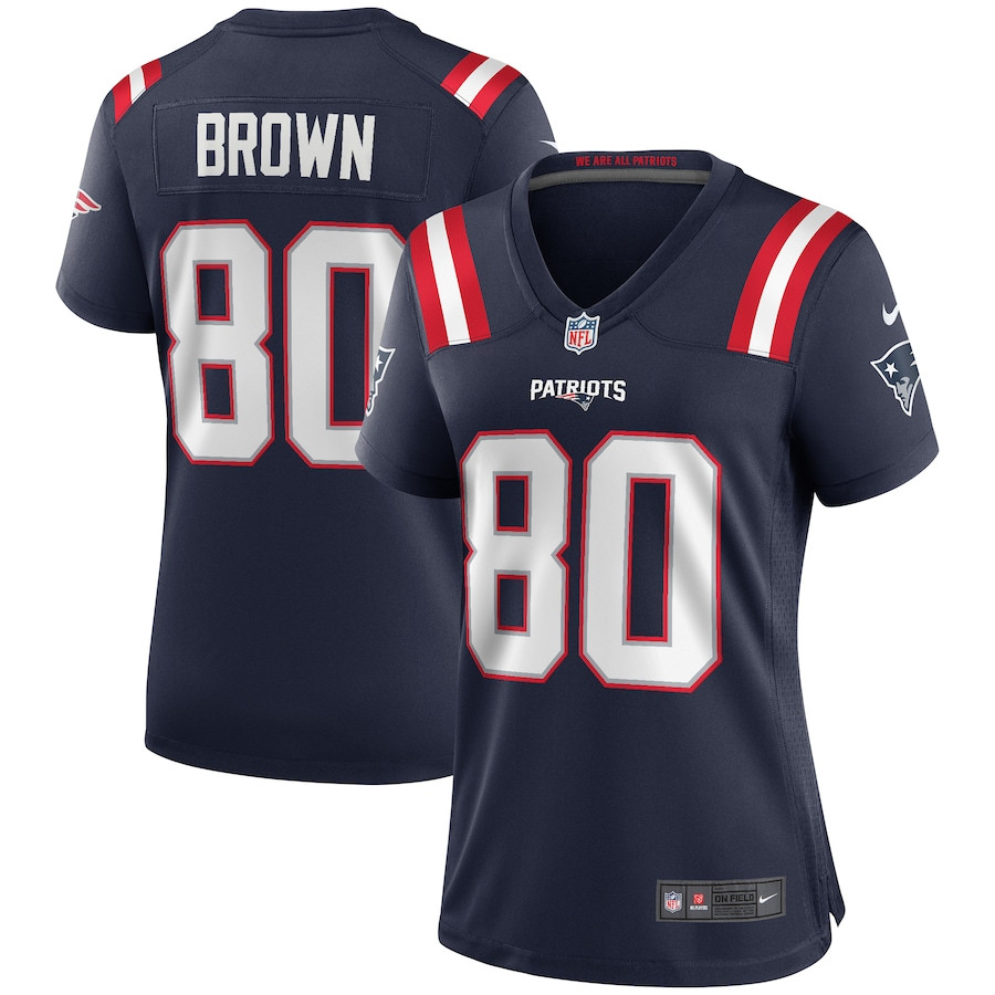 Troy Brown 80 New England Patriots Women Game Retired Jersey - Navy Js9386