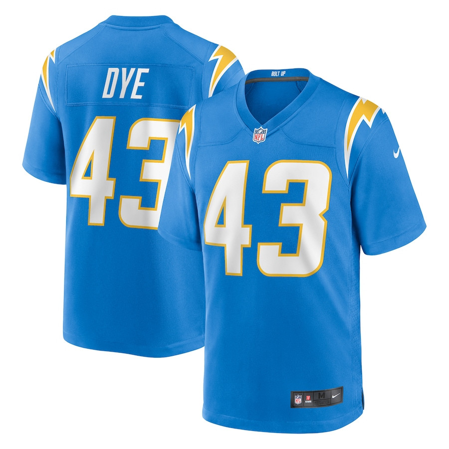 Troy Dye 43 Los Angeles Chargers Team Game Men Jersey - Powder Blue Js9770