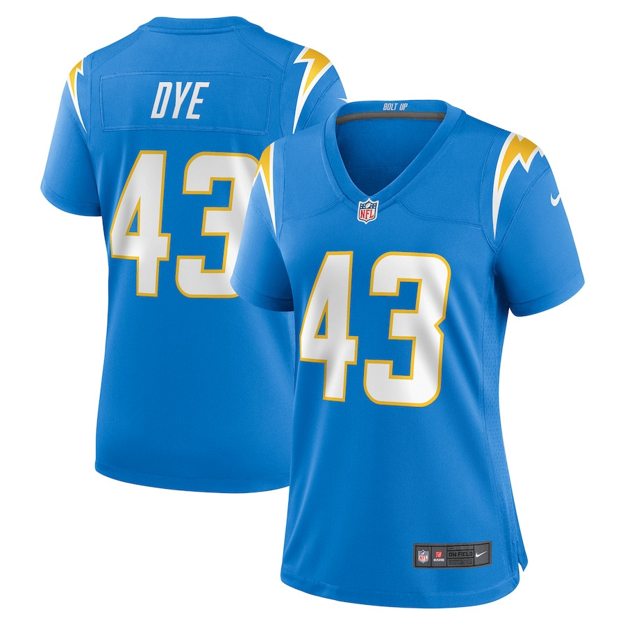 Troy Dye 43 Los Angeles Chargers Women's Game Jersey - Powder Blue Js2680