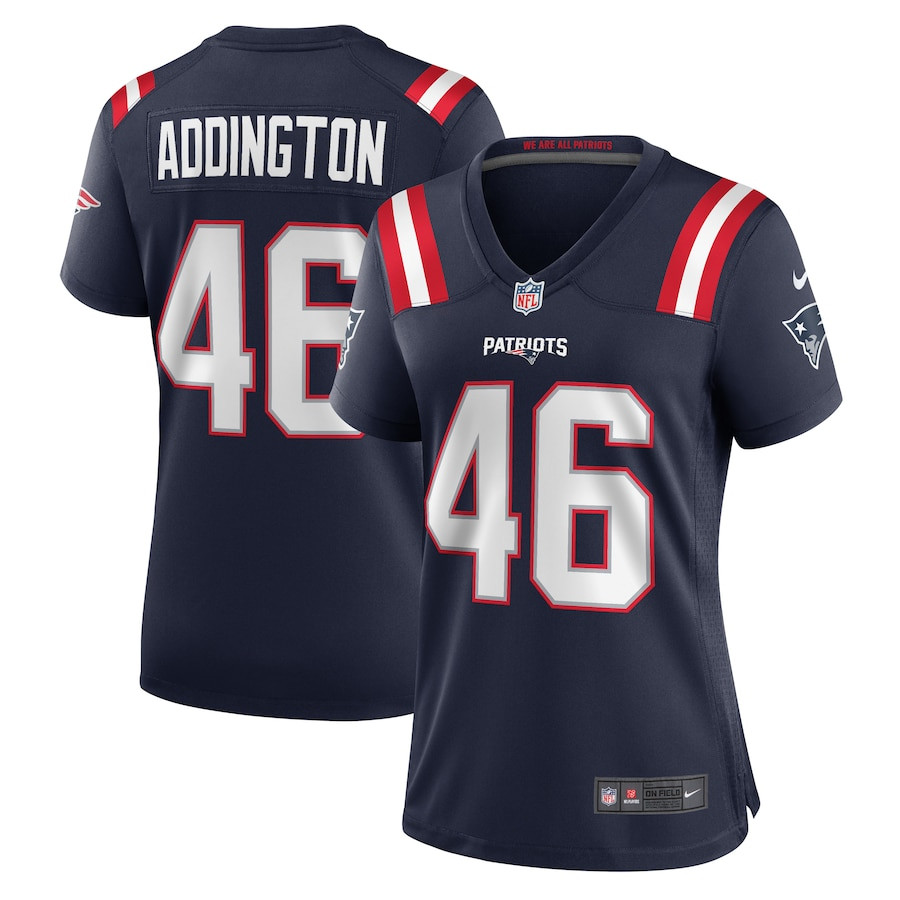 Tucker Addington 46 New England Patriots Women Home Game Jersey - Navy Js2658