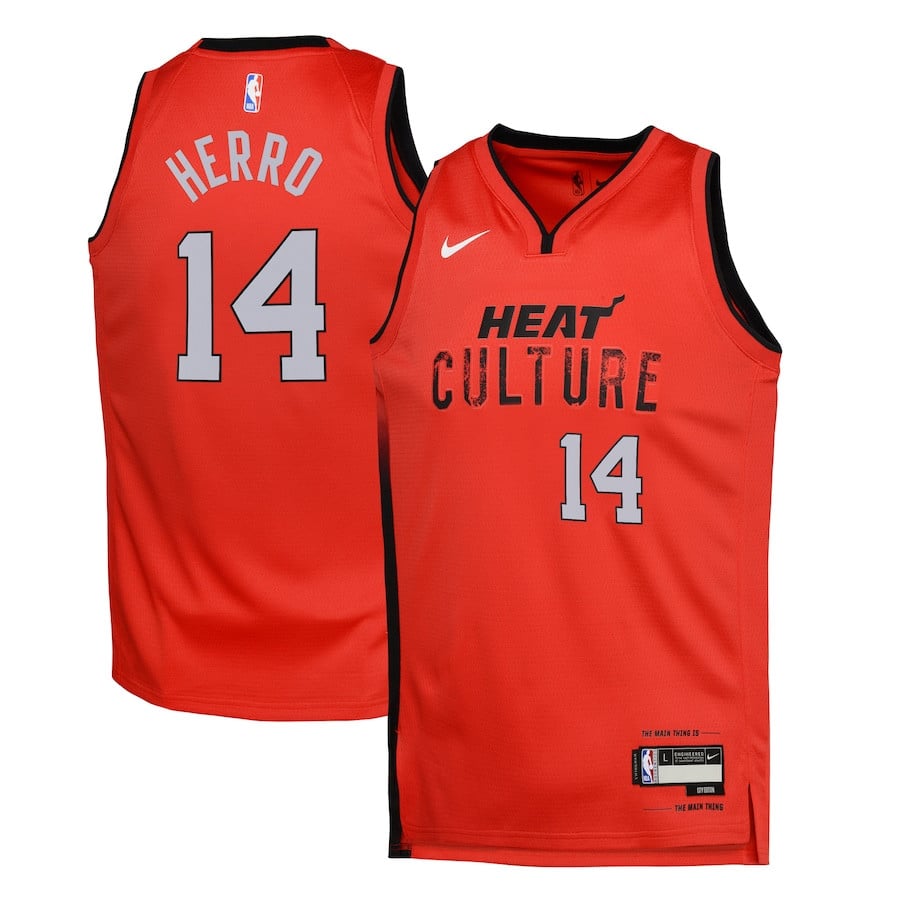 Tyler Herro 14 Miami Heat 2024/25 Swingman Player Youth Jersey - City Edition - Red