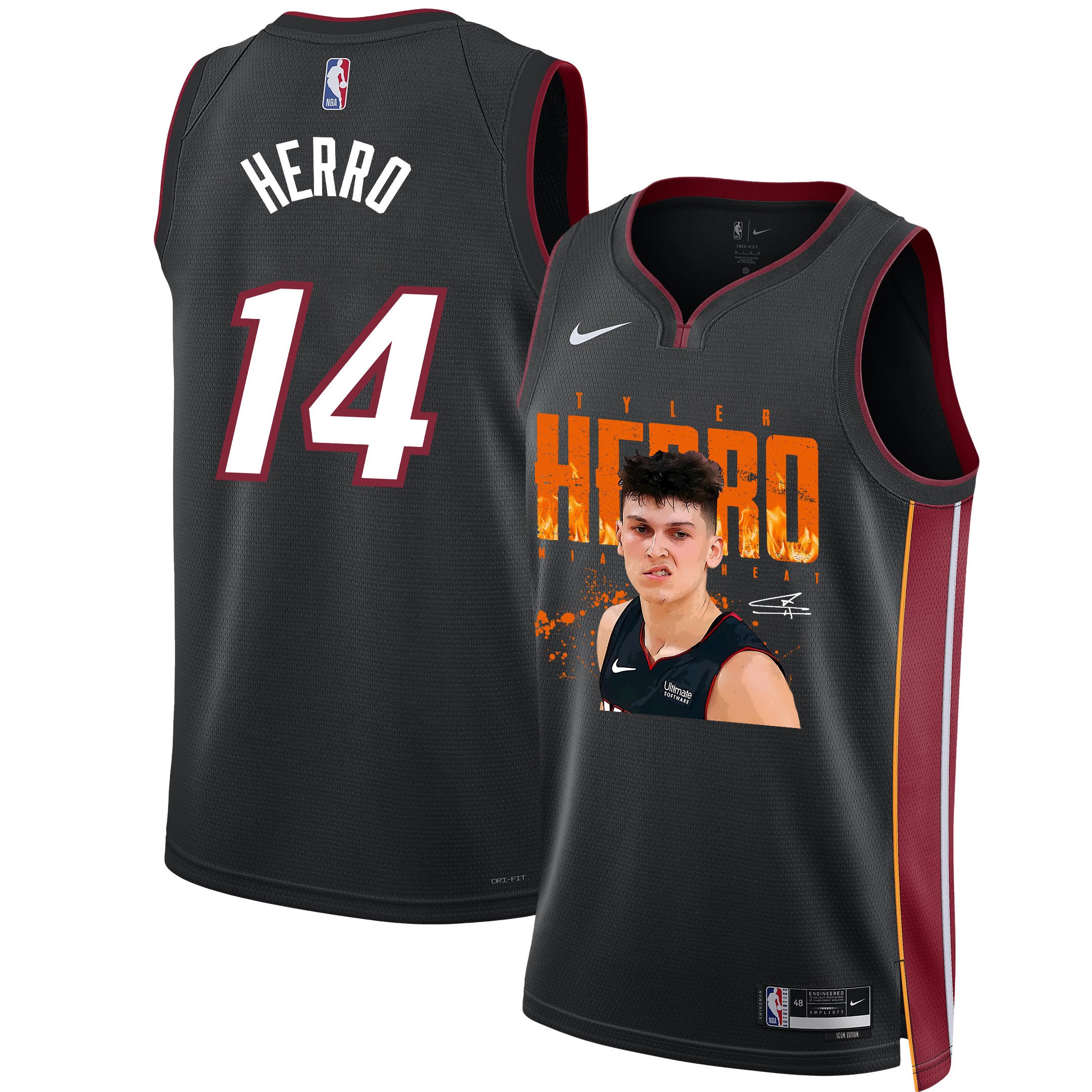 Tyler Herro 14 Miami Heat Emerging Shooting Star 2023 Nba Champions Swingman Jersey - Black