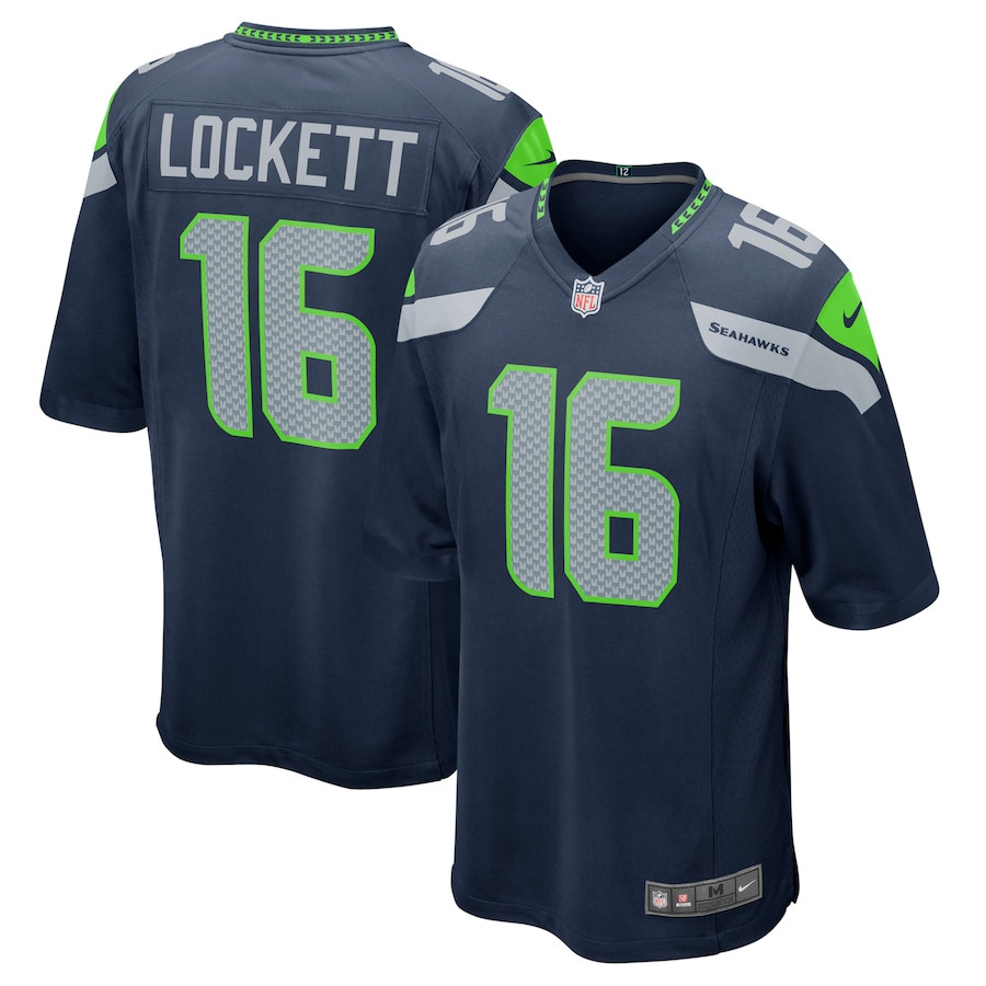 Tyler Lockett 16 Seattle Seahawks Men Game Team Jersey - College Navy Js6888
