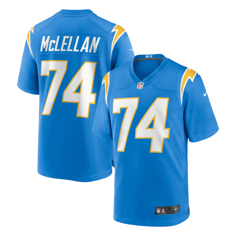Tyler Mclellan 74 Los Angeles Chargers Team Game Men Jersey - Powder Blue Js9473