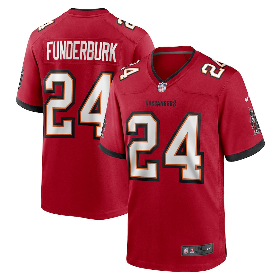 Tyrek Funderburk 24 Tampa Bay Buccaneers Game Men Jersey - Red Js7841