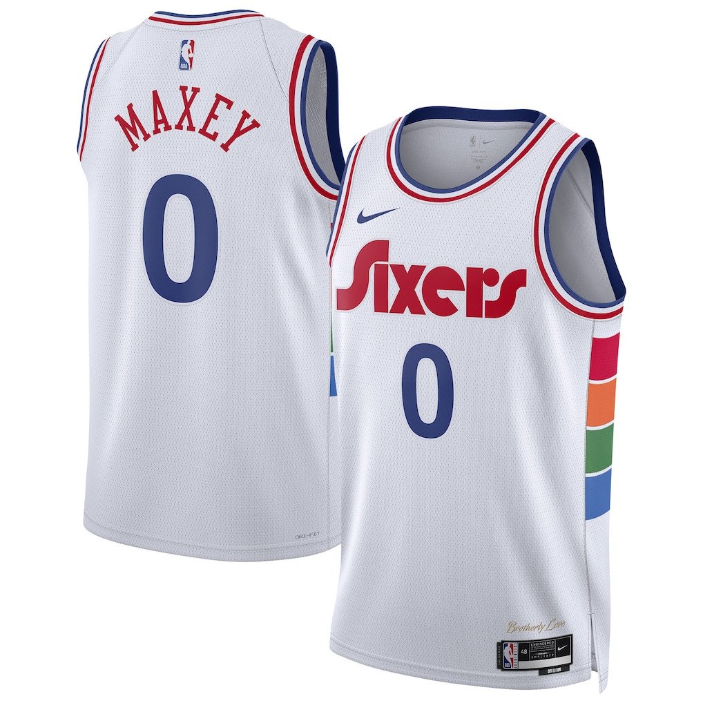 Tyrese Maxey 0 Philadelphia 76ers Unisex 2024/25 Swingman Player Jersey - City Edition - White