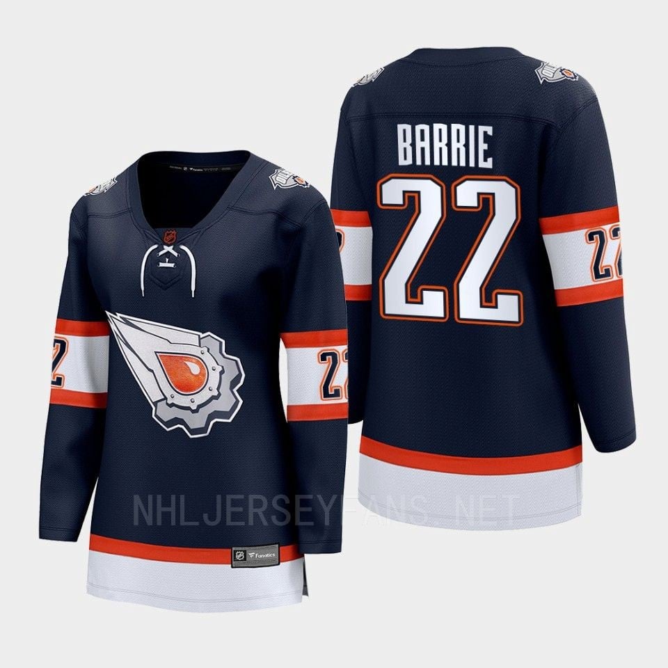 Tyson Barrie 22 Edmonton Oilers 2022 Special Edition 2.0 Women Breakaway Player Retro Jersey Navy