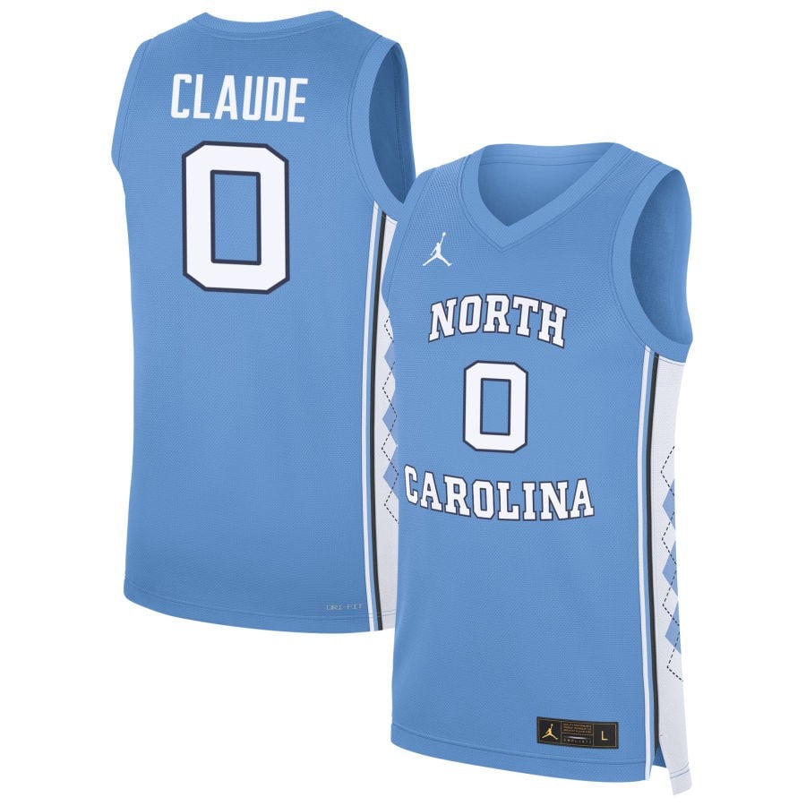 Tyzhaun Claude 0 North Carolina Tar Heels Basketball Men Jersey - Carolina Blue