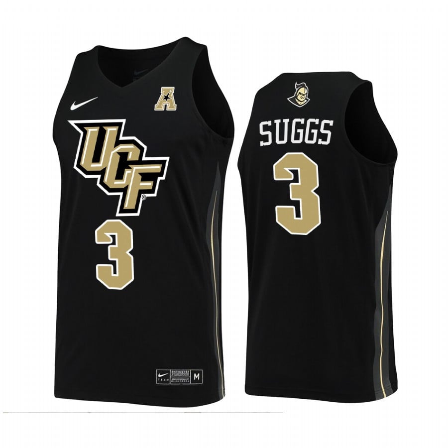 Ucf Knights Brandon Suggs 3 Jersey College Basketball Black Uniform