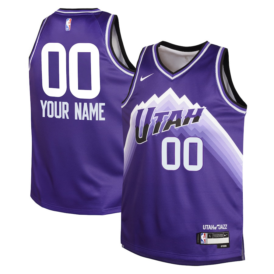 Utah Jazz 2023/24 City Edition Swingman Custom Youth Jersey - Purple