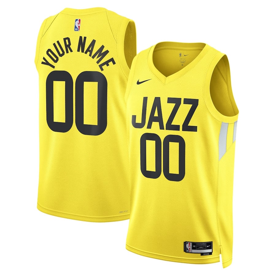 Utah Jazz 2023/24 Icon Swingman Custom Men Jersey - Gold