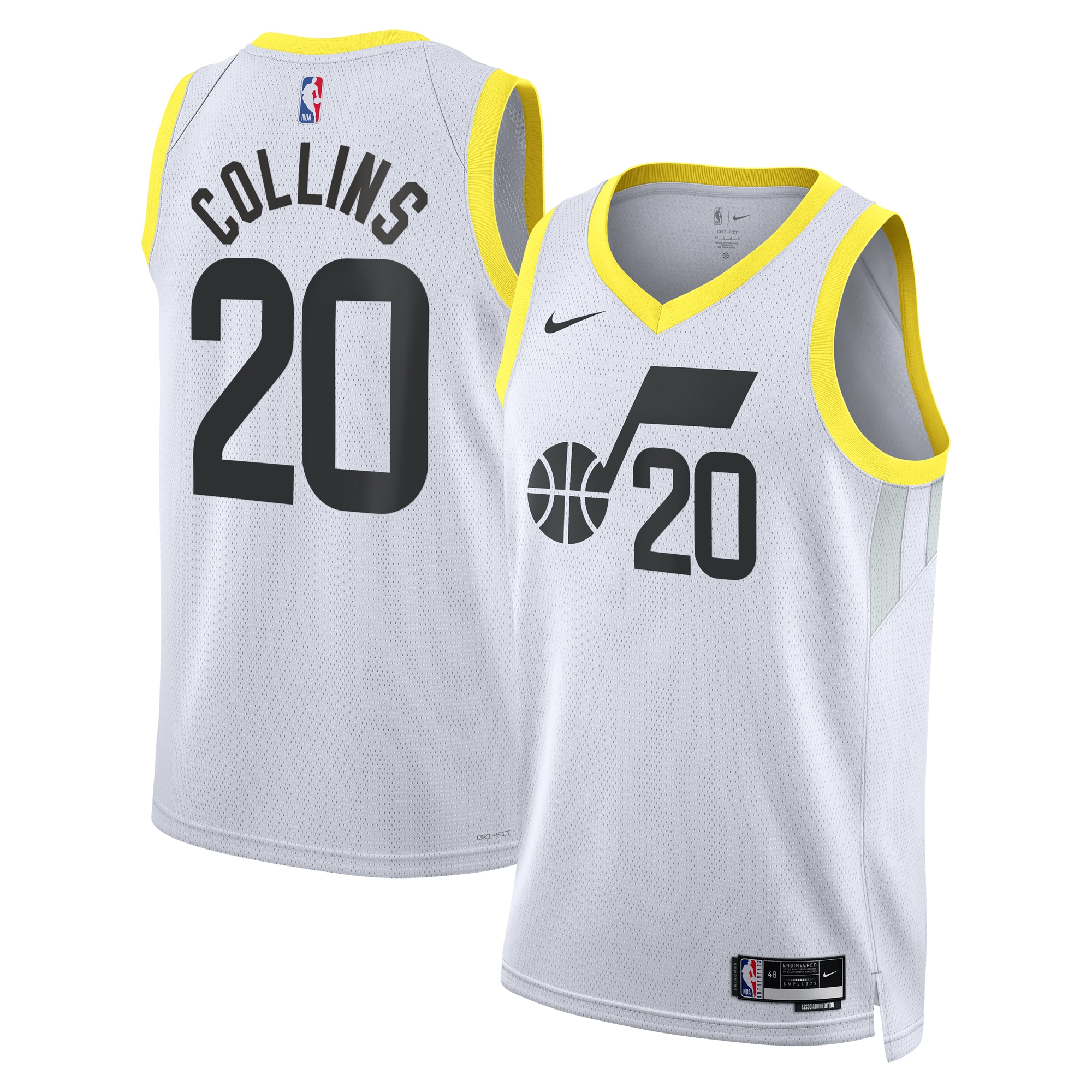 Utah Jazz Association Edition Swingman Jersey - White - John Collins - Unisex
