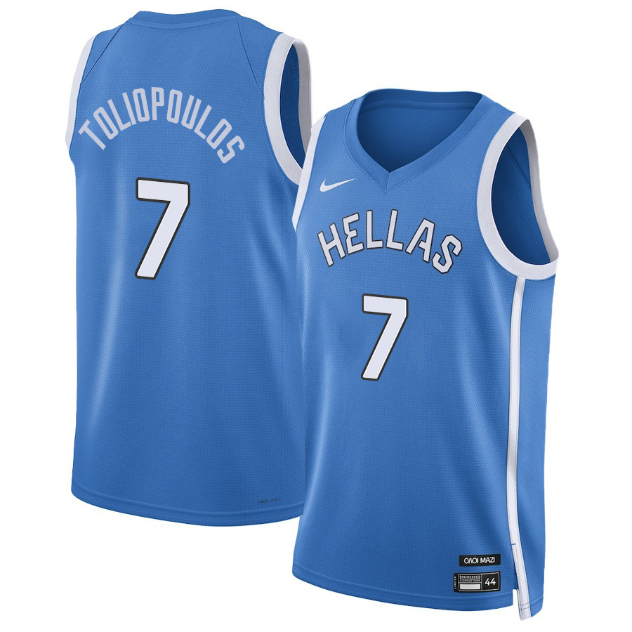 Vasileios Toliopoulos 7 Greece Basketball 2024 Summer Olympics Player Limited Unisex Jersey - Blue