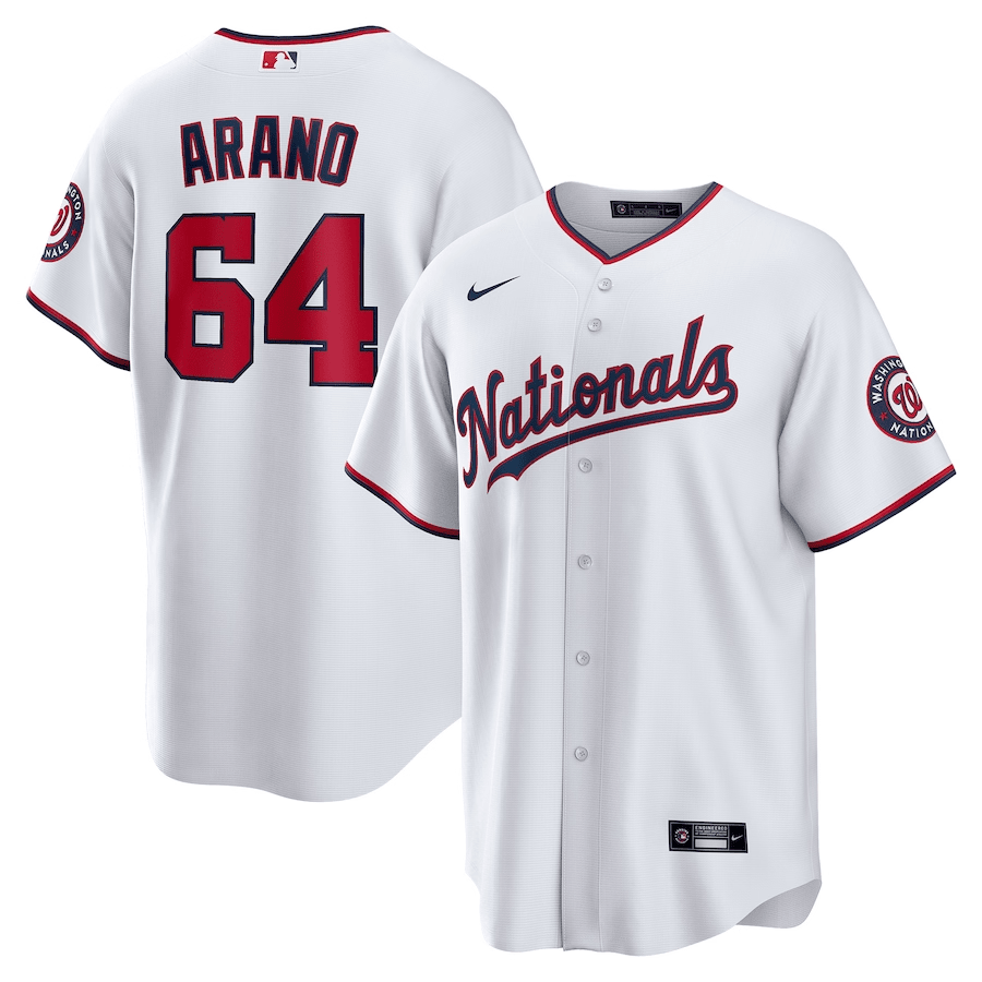 V?ctor Arano 64 Washington Nationals Home Men Jersey - White