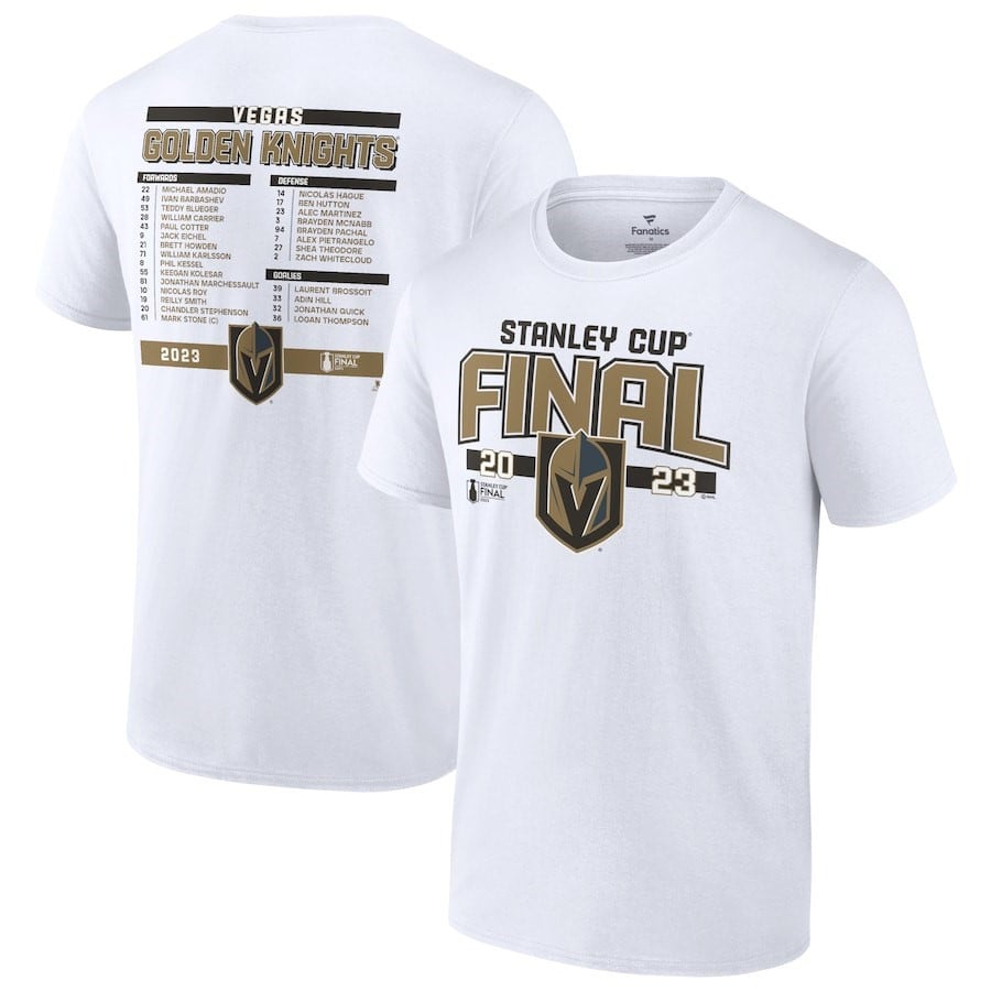 Vegas Golden Knights 2023 Stanley Cup Final Roster T-shirt - White