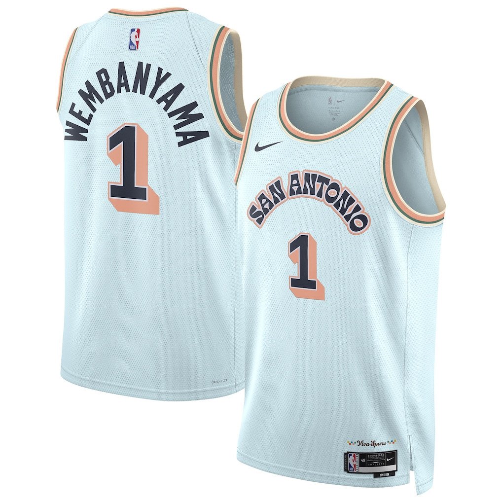 Victor Wembanyama 1 San Antonio Spurs Unisex 2024/25 Swingman Player Jersey - City Edition - Light Blue