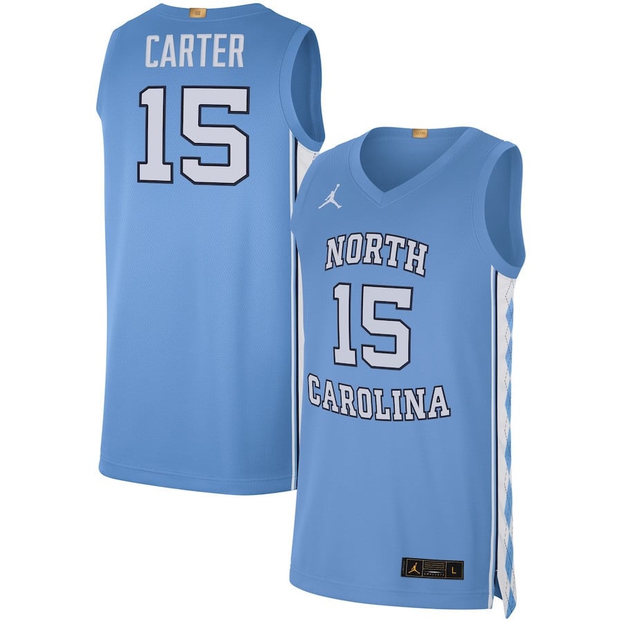 Vince Carter 15 North Carolina Tar Heels Basketball Jersey - Carolina Blue
