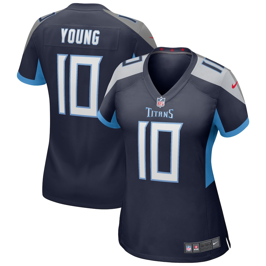 Vince Young 10 Tennessee Titans Women Game Retired Jersey - Navy Js6090