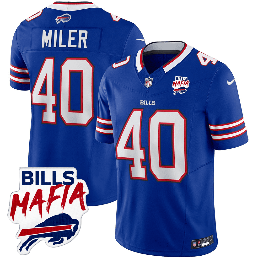 Von Miller 40 Buffalo Bills Bills Mafia Patch Game Men Jersey - Royal Js8474