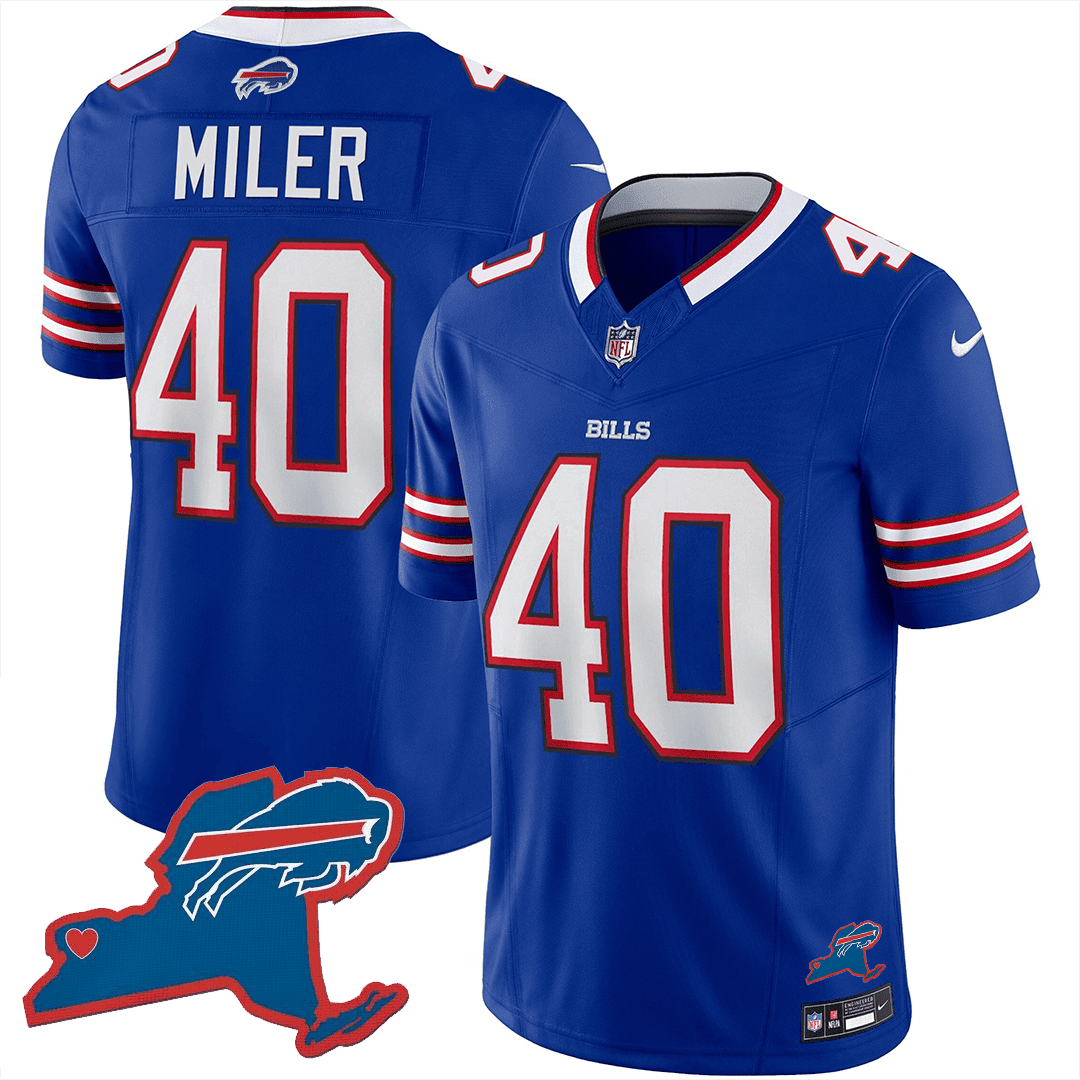 Von Miller 40 Buffalo Bills New York Patch Game Men Jersey - Royal Js9527