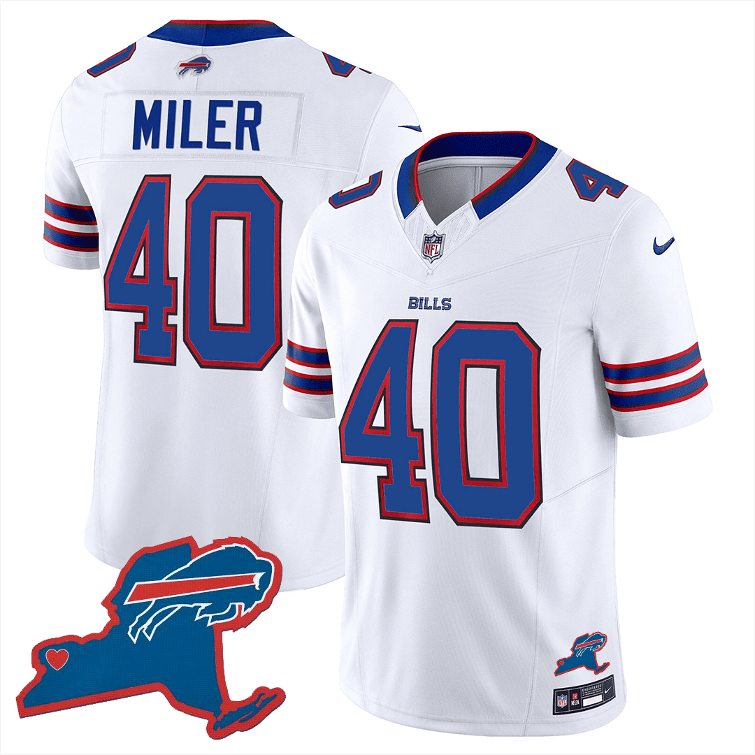 Von Miller 40 Buffalo Bills New York Patch Game Men Jersey - White Js8859