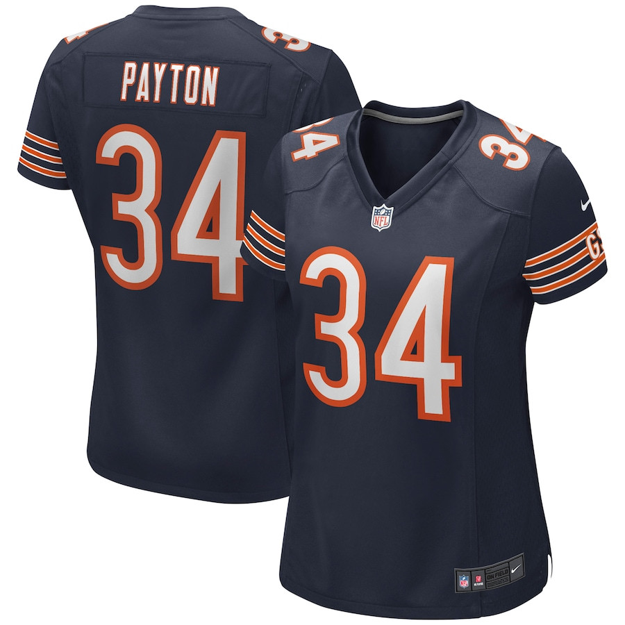 Walter Payton 34 Chicago Bears Women Game Retired Jersey - Navy Js1464