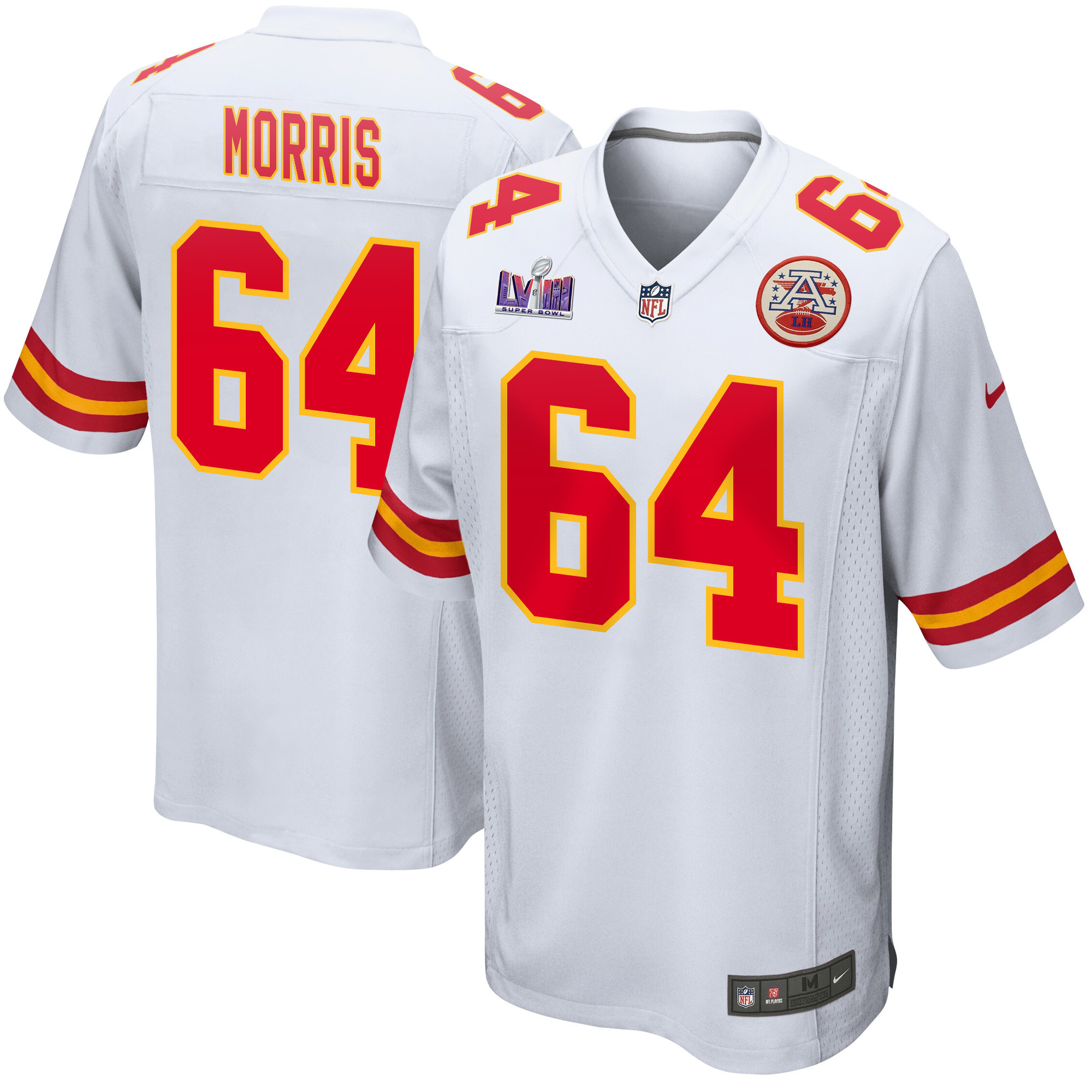 Wanya Morris 64 Kansas City Chiefs Super Bowl Lviii Patch Game Men Jersey - White Js7466