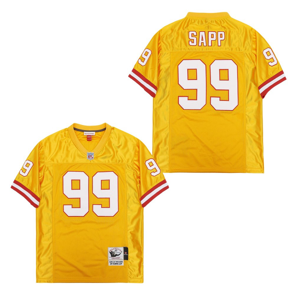 Warren Sapp 99 Tampa Bay Buccaneers Throwback Men Jersey - Yellow Js9815
