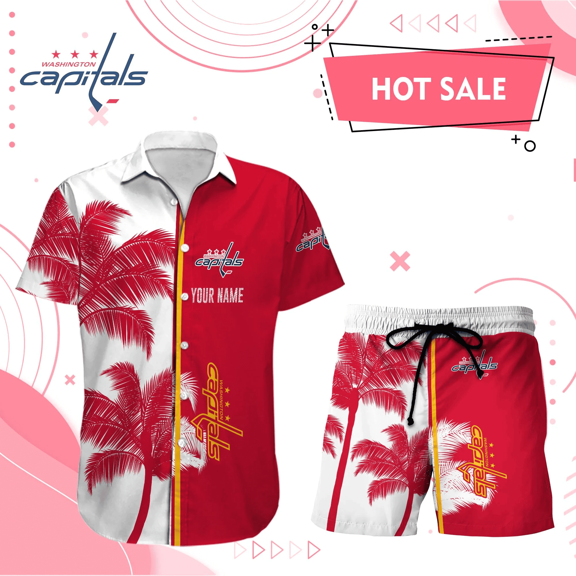 Washington Capitals Hawaiian Shirt And Set - Customized