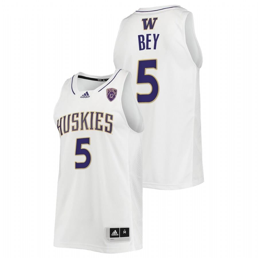 Washington Huskies Jamal Bey 2022 White College Basketball Men Jersey