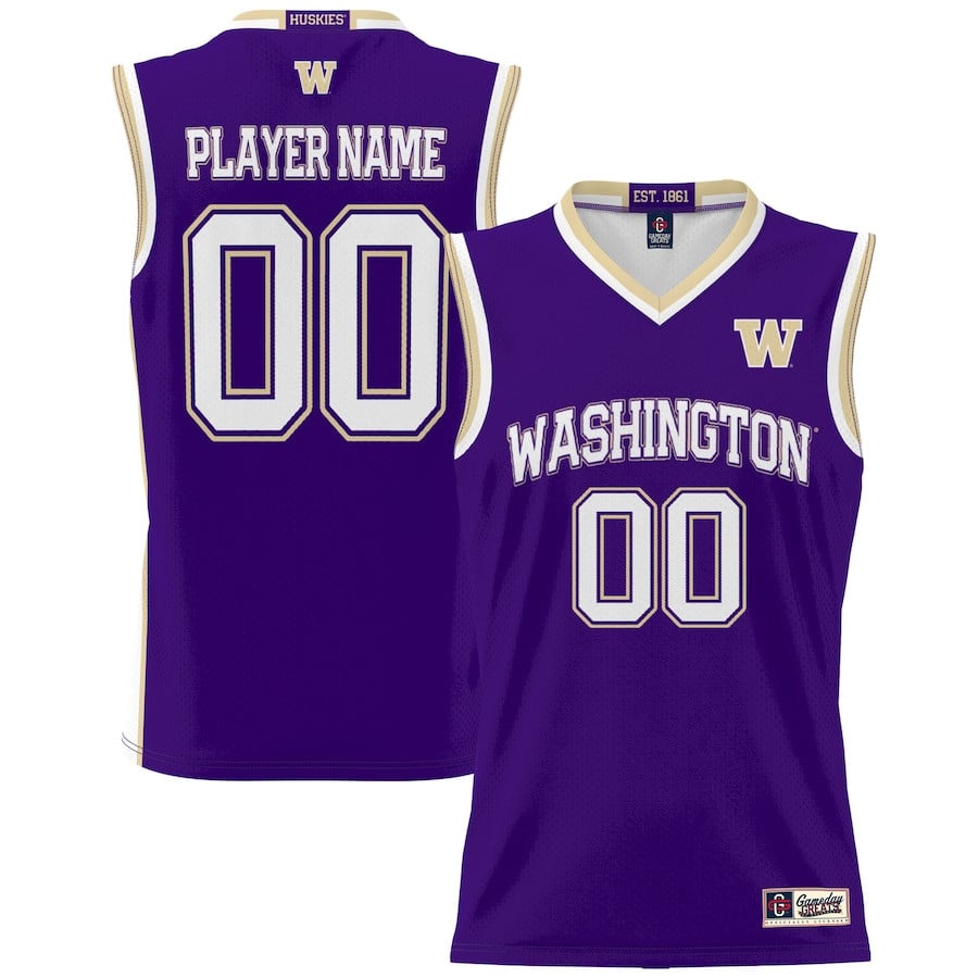 Washington Huskies Nil Men Basketball Custom Jersey - Purple