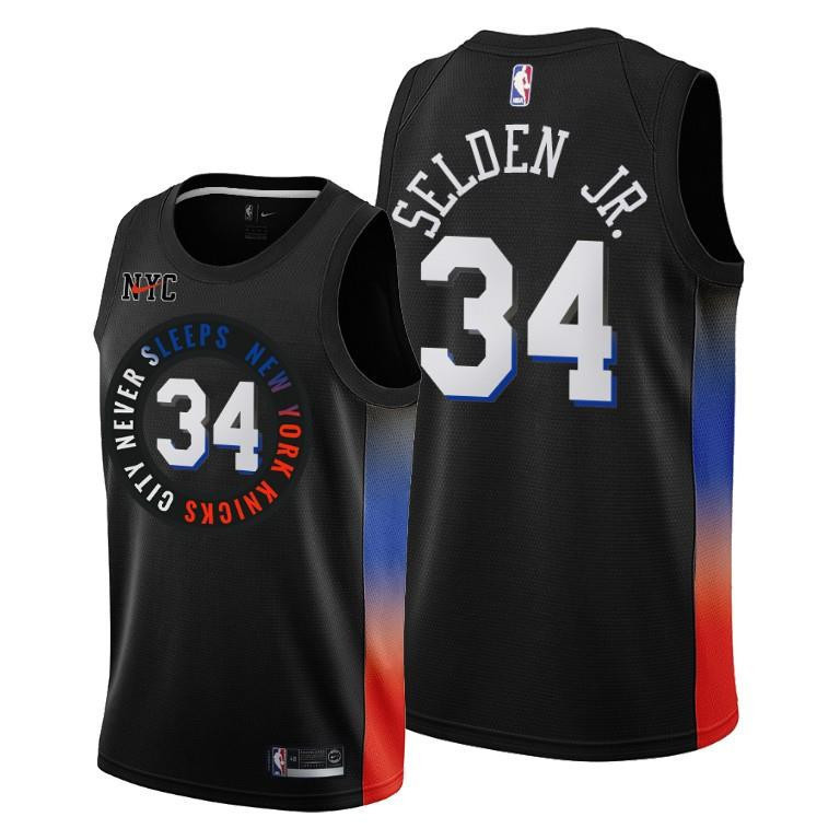 Wayne Selden Jr. New York Knicks Black City Edition Jersey 34 - Men Jersey