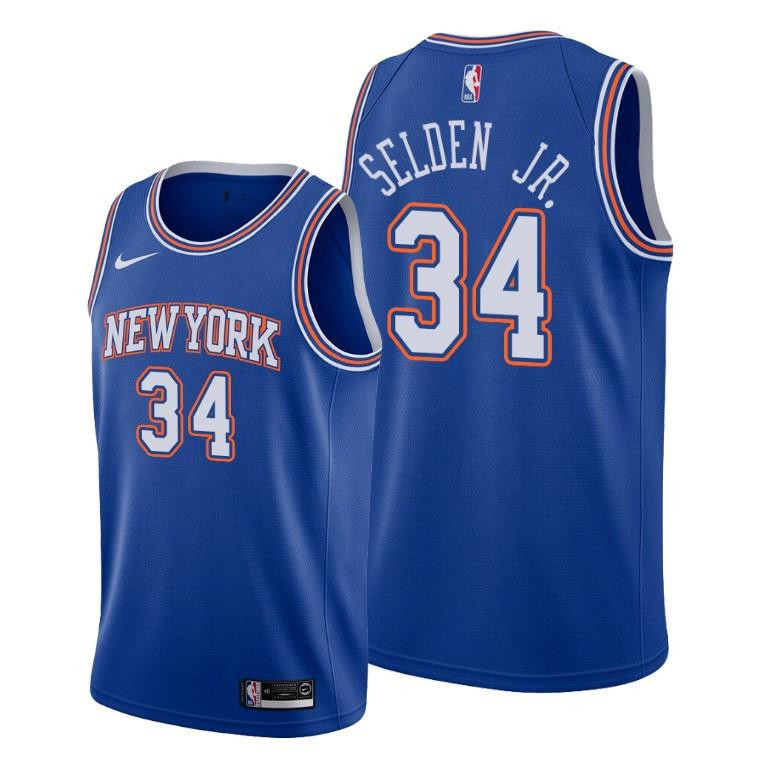 Wayne Selden Jr. New York Knicks Blue Statement Edition Jersey 34 - Men Jersey