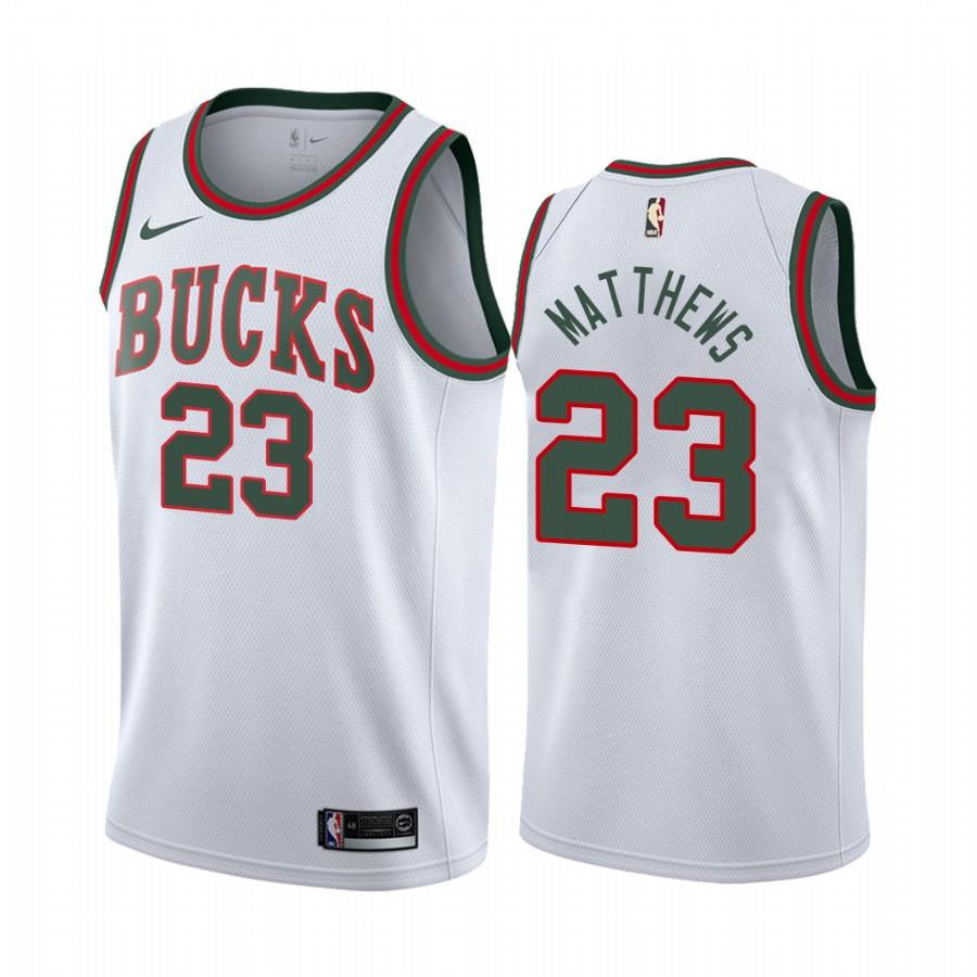 Wesley Matthews Milwaukee Bucks Classic Edition White 23 Jersey - Men Jersey