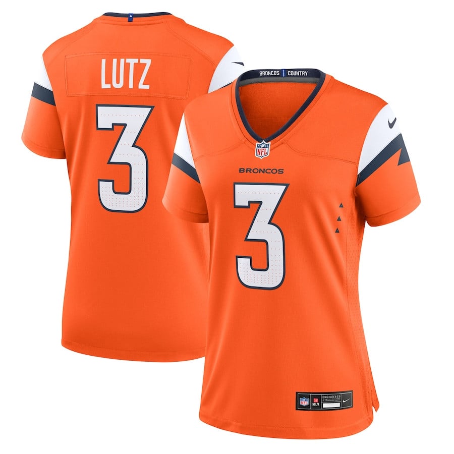 Wil Lutz 3 Denver Broncos Women's Team Game Jersey - Orange Js8466