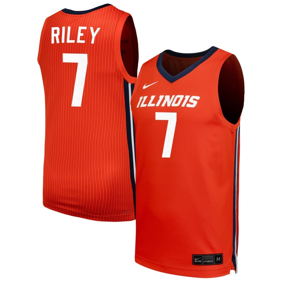 Will Riley 7 Illinois Fighting Illini Unisex Nil Men's Basketball Jersey - Orange