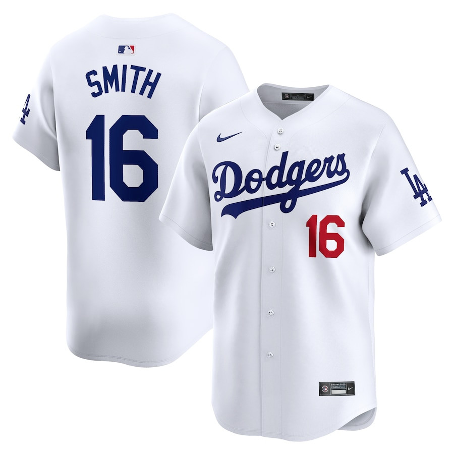 Will Smith 16 Los Angeles Dodgers Home Limited Men Jersey - White