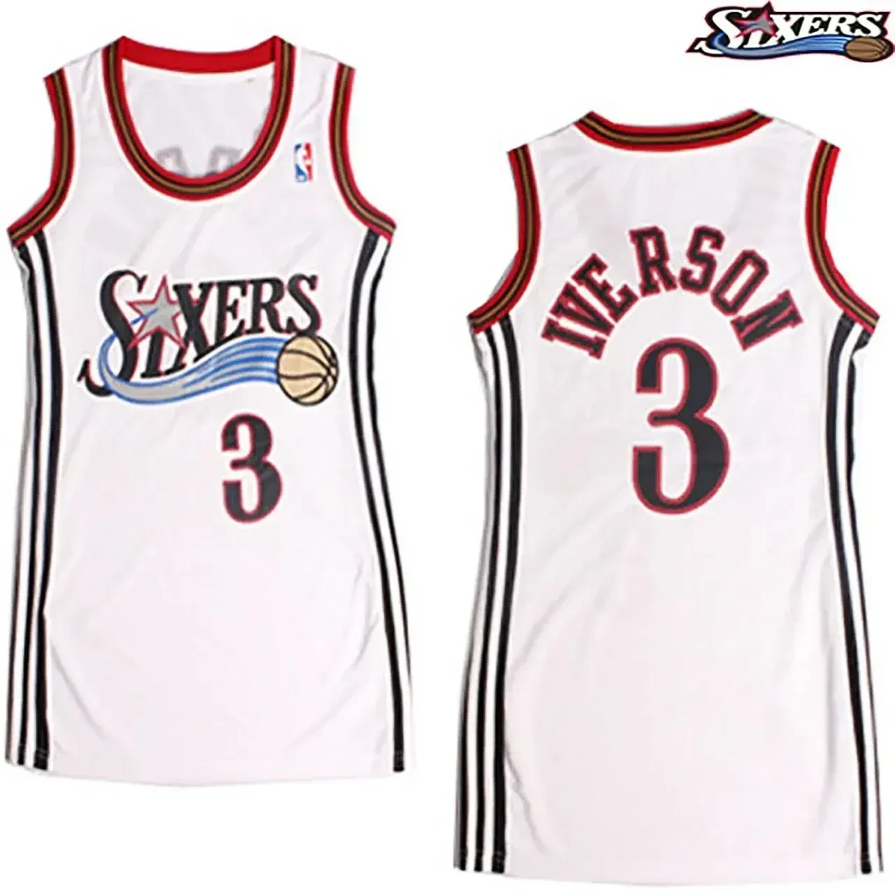 Women's Allen Iverson Philadelphia 76ers 3 White Jersey