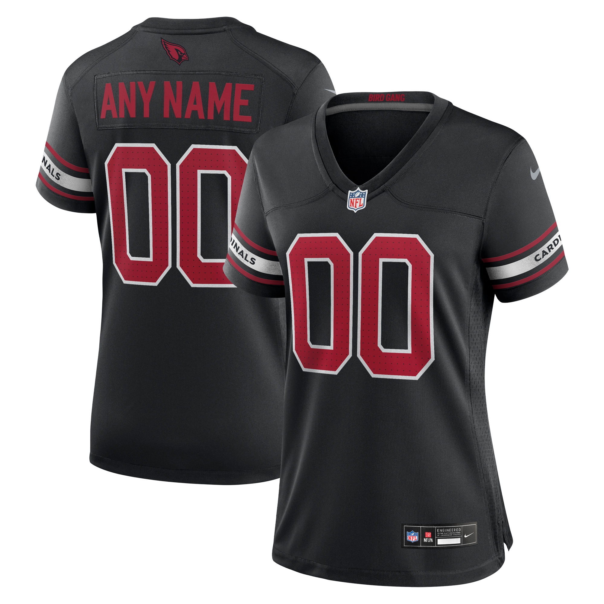 Women's Arizona Cardinals Black Alternate Custom Game Jersey Js8960