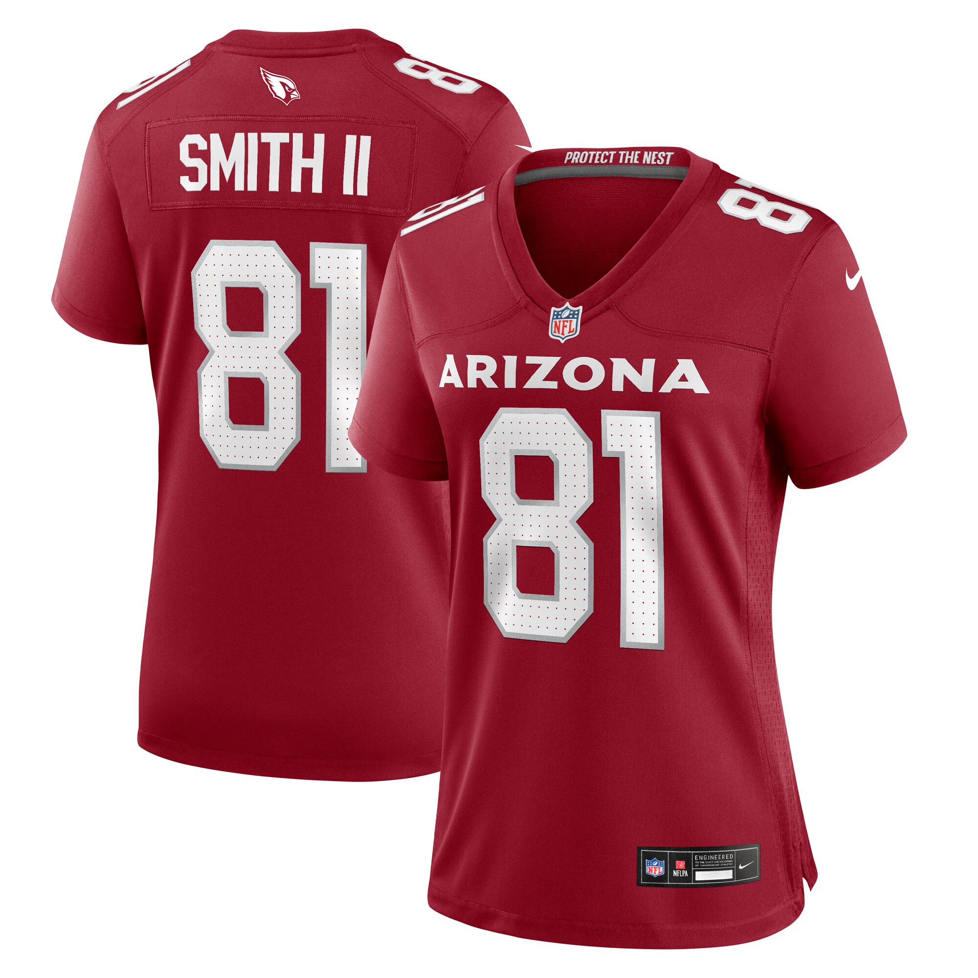 Women's Arizona Cardinals Jeff Smith Ii Cardinal Game Jersey Js2646