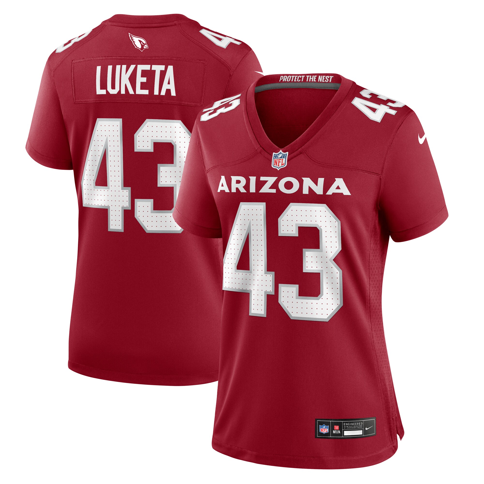 Women's Arizona Cardinals Jesse Luketa Cardinal Game Jersey Js2689