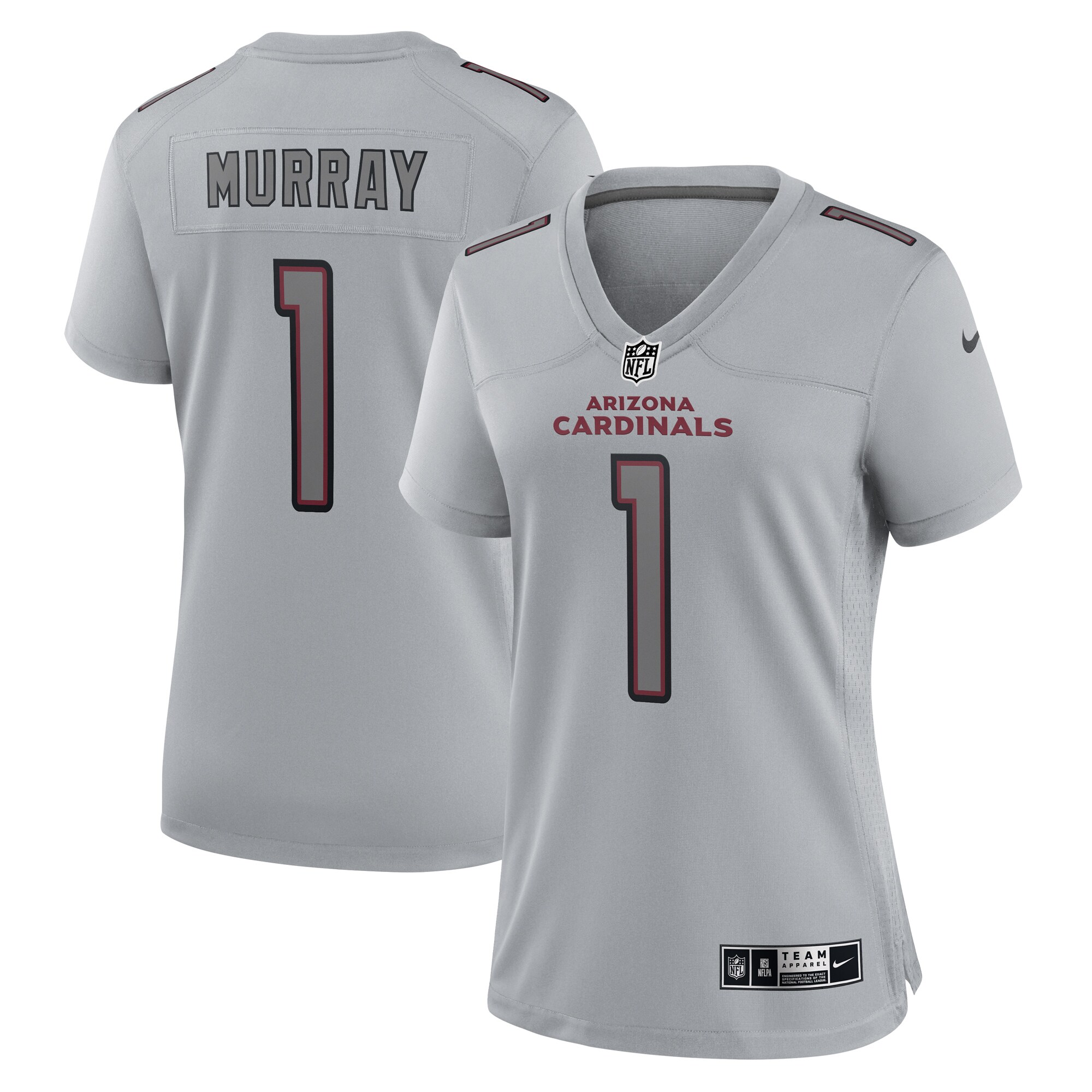 Women's Arizona Cardinals Kyler Murray Gray Atmosphere Fashion Game Jersey Js6476