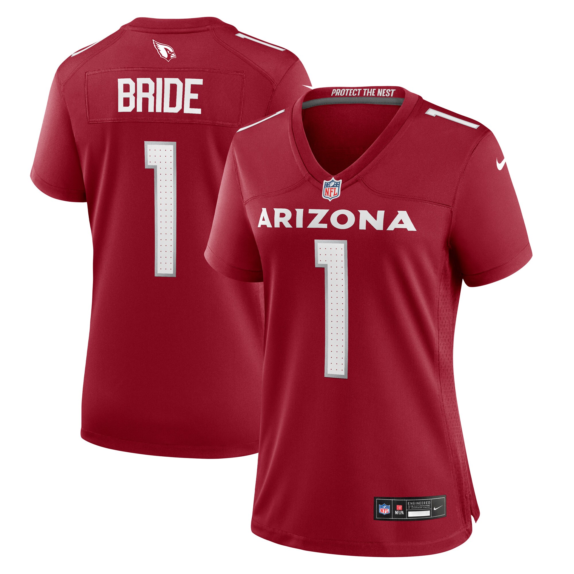 Women's Arizona Cardinals Number 1 Bride Cardinal Game Jersey Js8353
