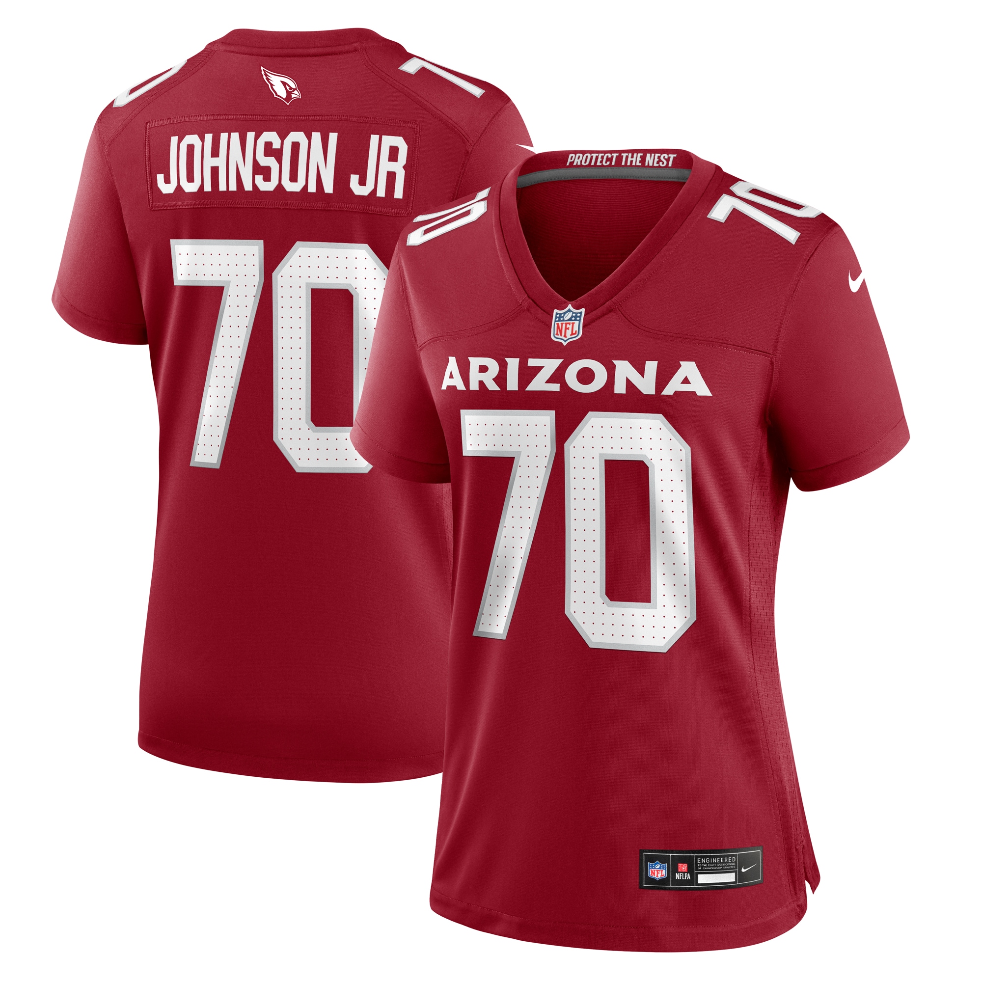Women's Arizona Cardinals Paris Johnson Jr. Cardinal Game Jersey Js1748