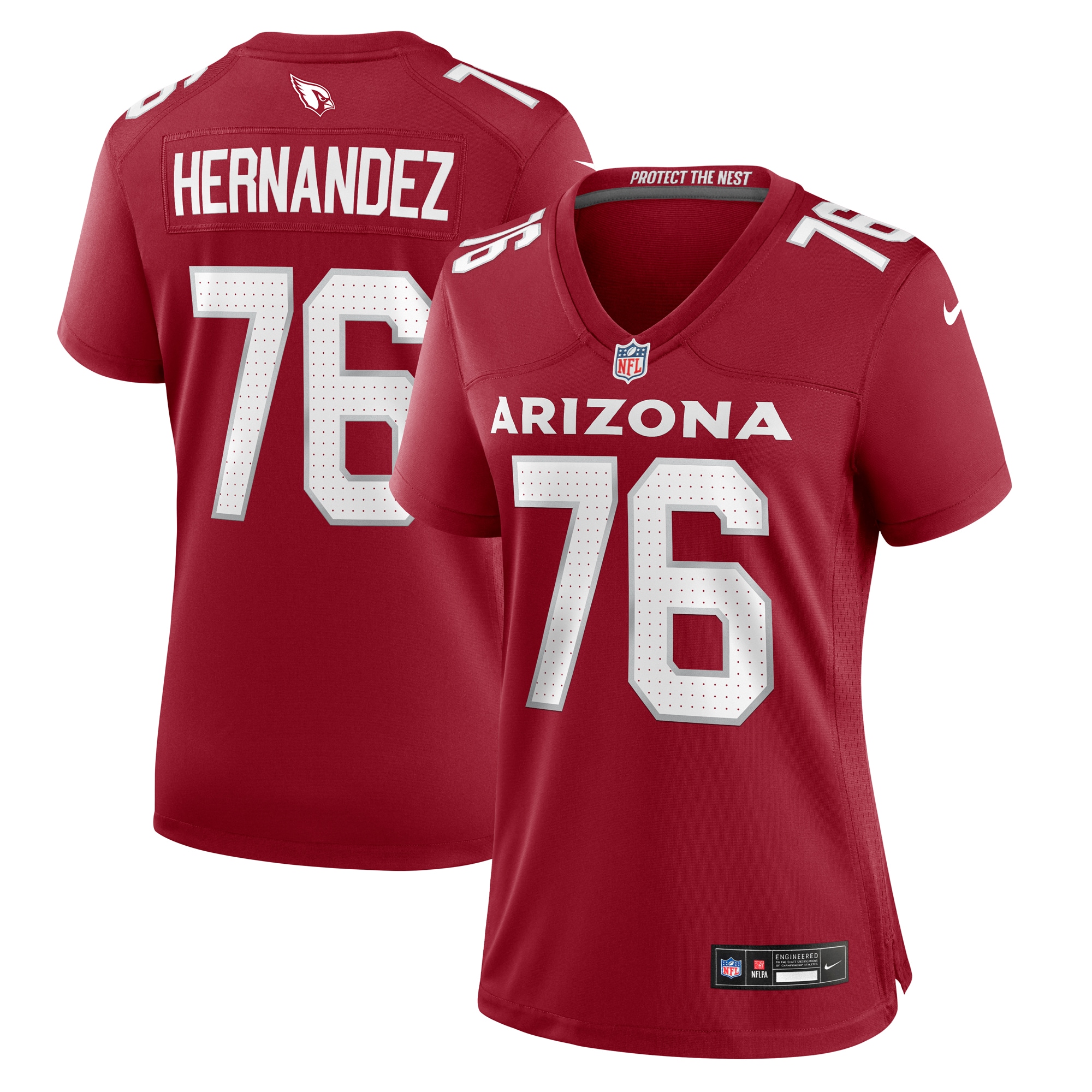 Women's Arizona Cardinals Will Hernandez Cardinal Game Jersey Js4578