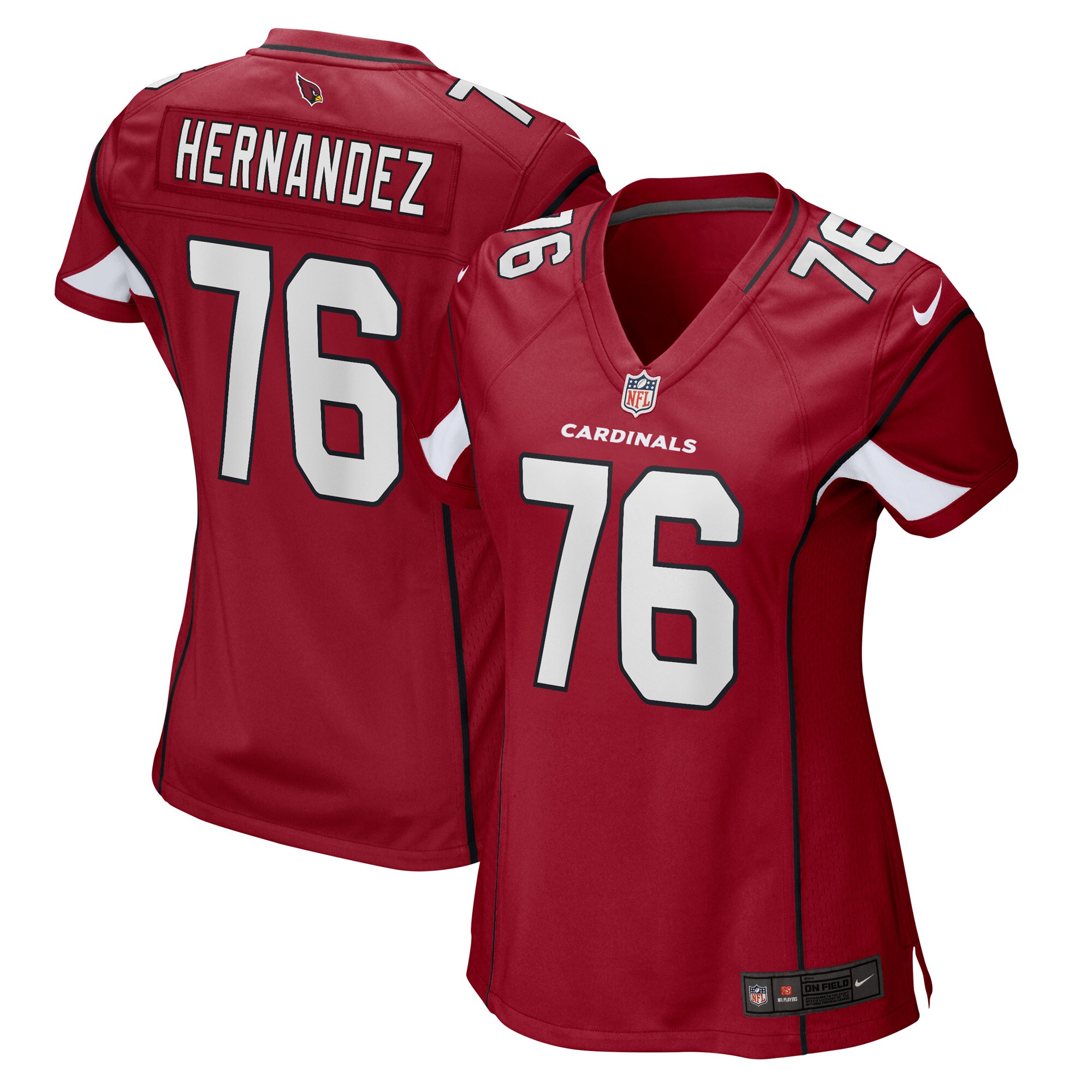 Women's Arizona Cardinals Will Hernandez Cardinal Game Player Jersey Js4429