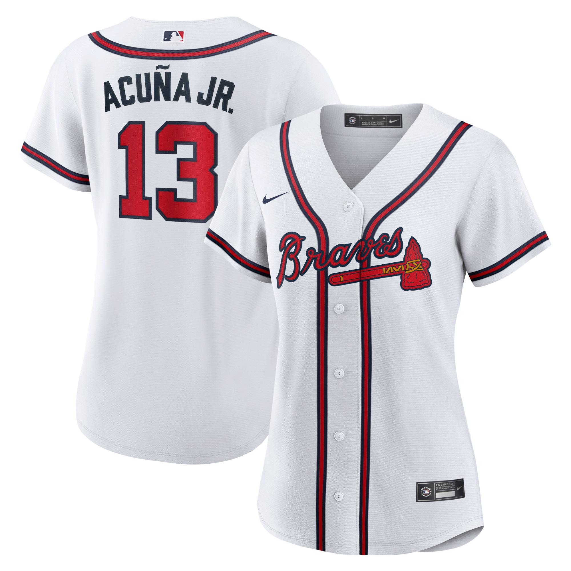 Women's Atlanta Braves Ronald Acuna Jr. White Home Player Jersey