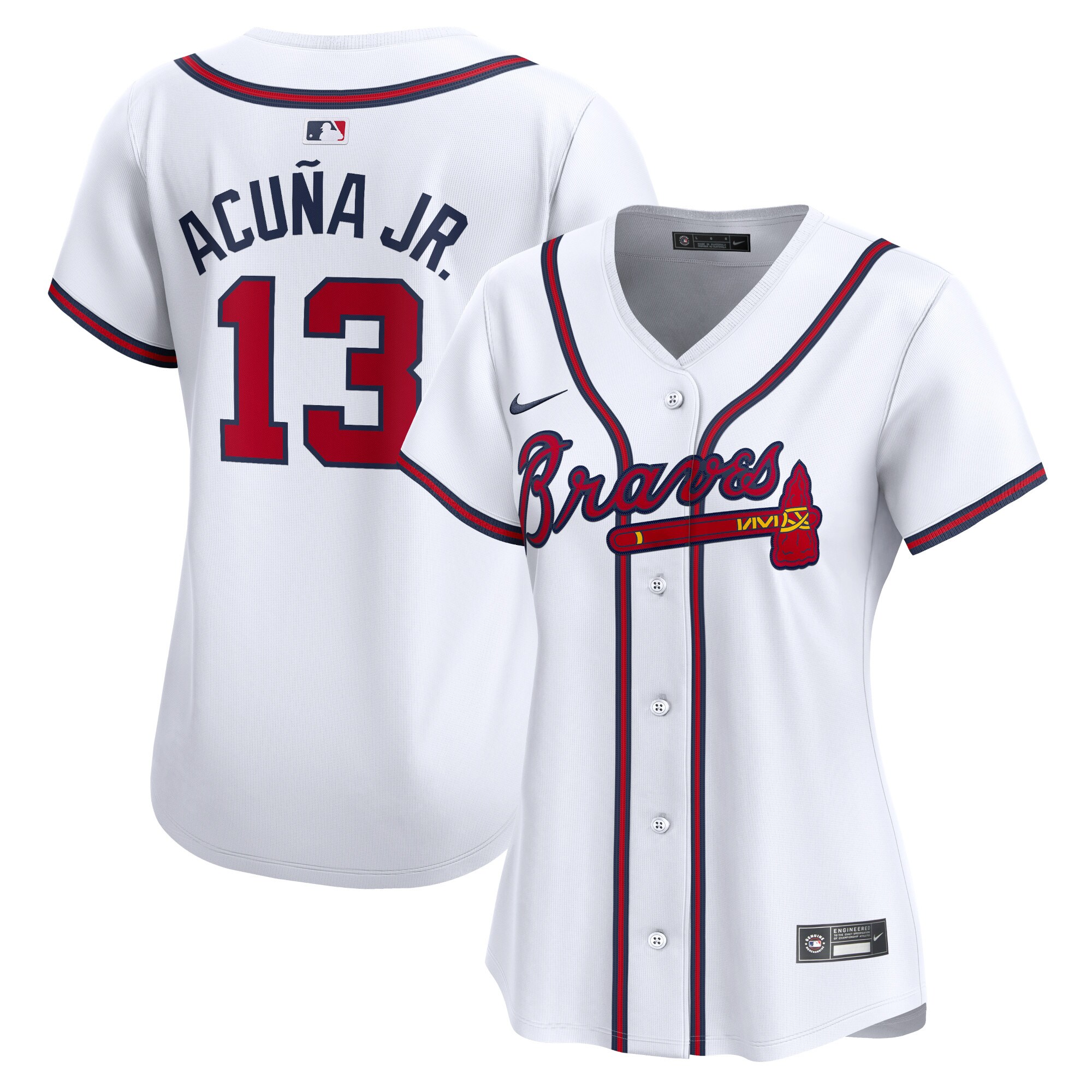 Women's Atlanta Braves Ronald Acuna White Home Limited Player Jersey