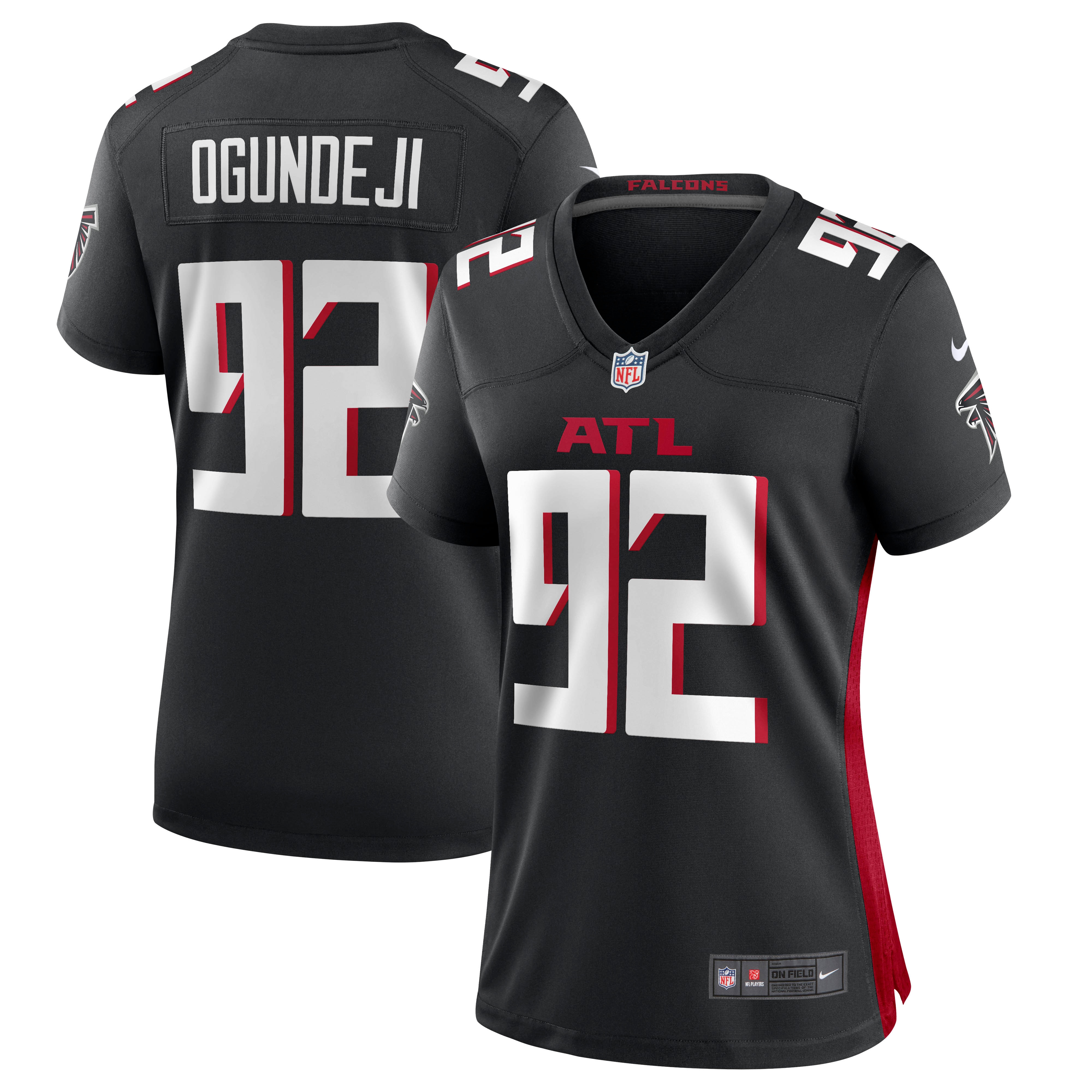 Women's Atlanta Falcons Adetokunbo Ogundeji Black Game Jersey Js1762