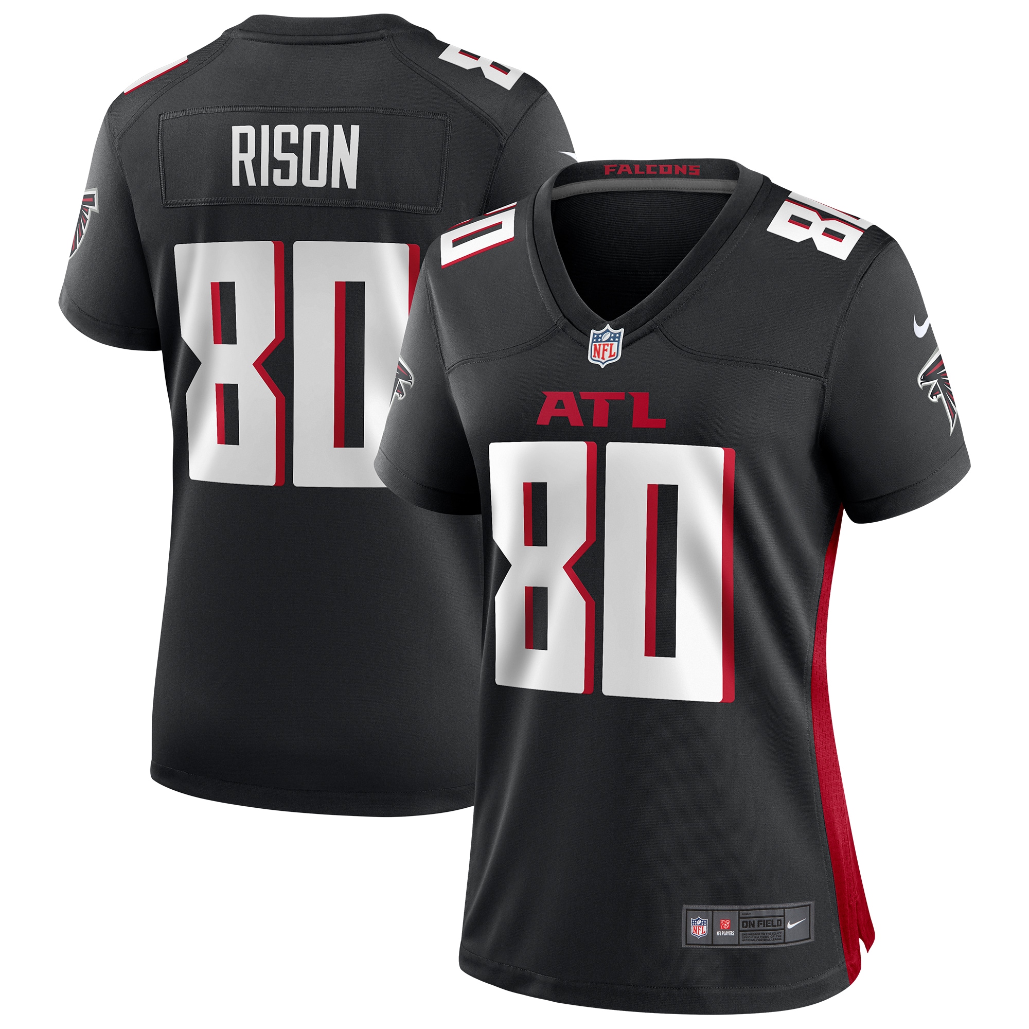 Women's Atlanta Falcons Andre Rison Black Game Retired Player Jersey Js6964